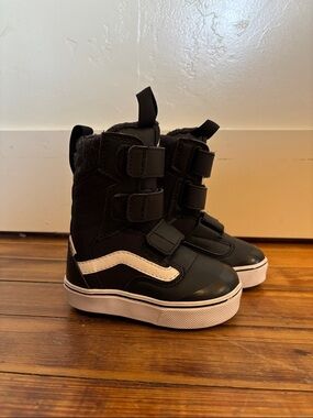 Vans Kids Black and White Snowboard Boots